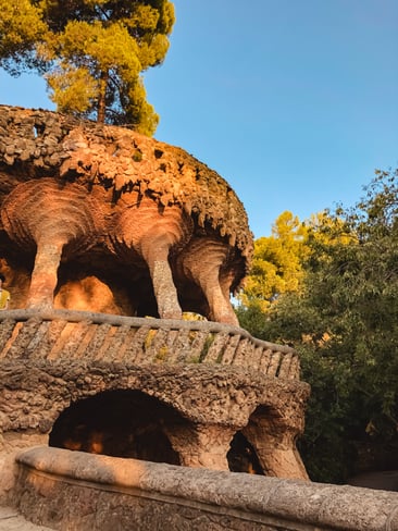 Park Guell architecture stone columns