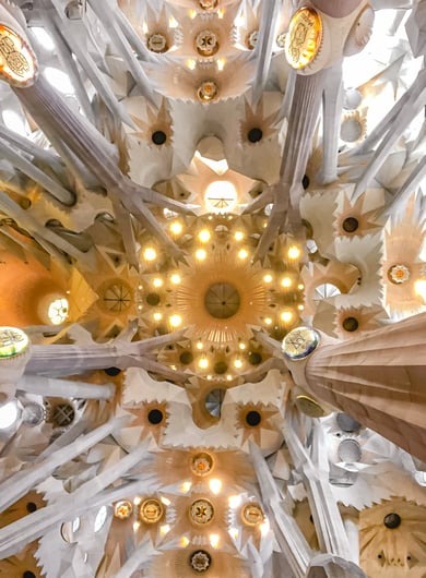 Ceiling inside Sagrada Familia