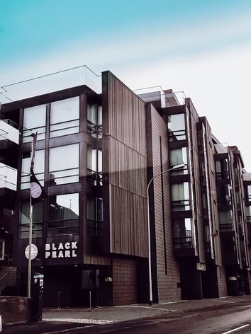 Black Pearl hotel exterior in Reykjavík