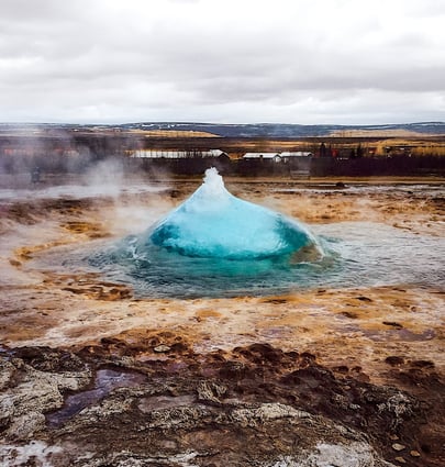 Geyser erupting 