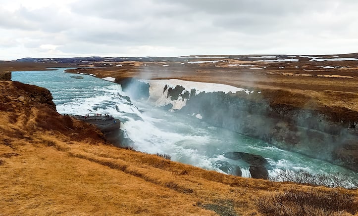 Gullfoss canyon waterfall Iceland