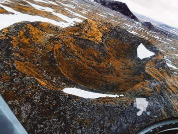 Aerial view of crater 