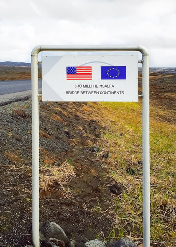 Bridge between America and Europe sign