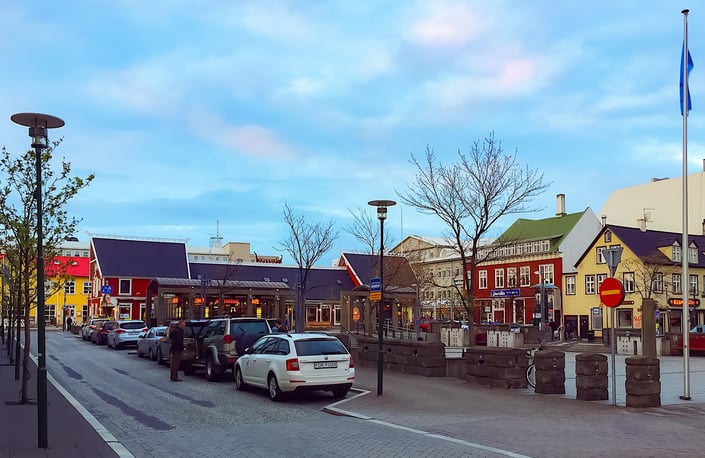 Light blue sky over Reykjavík