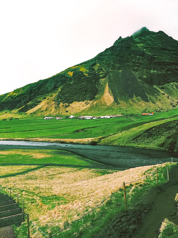 green mountains in Iceland