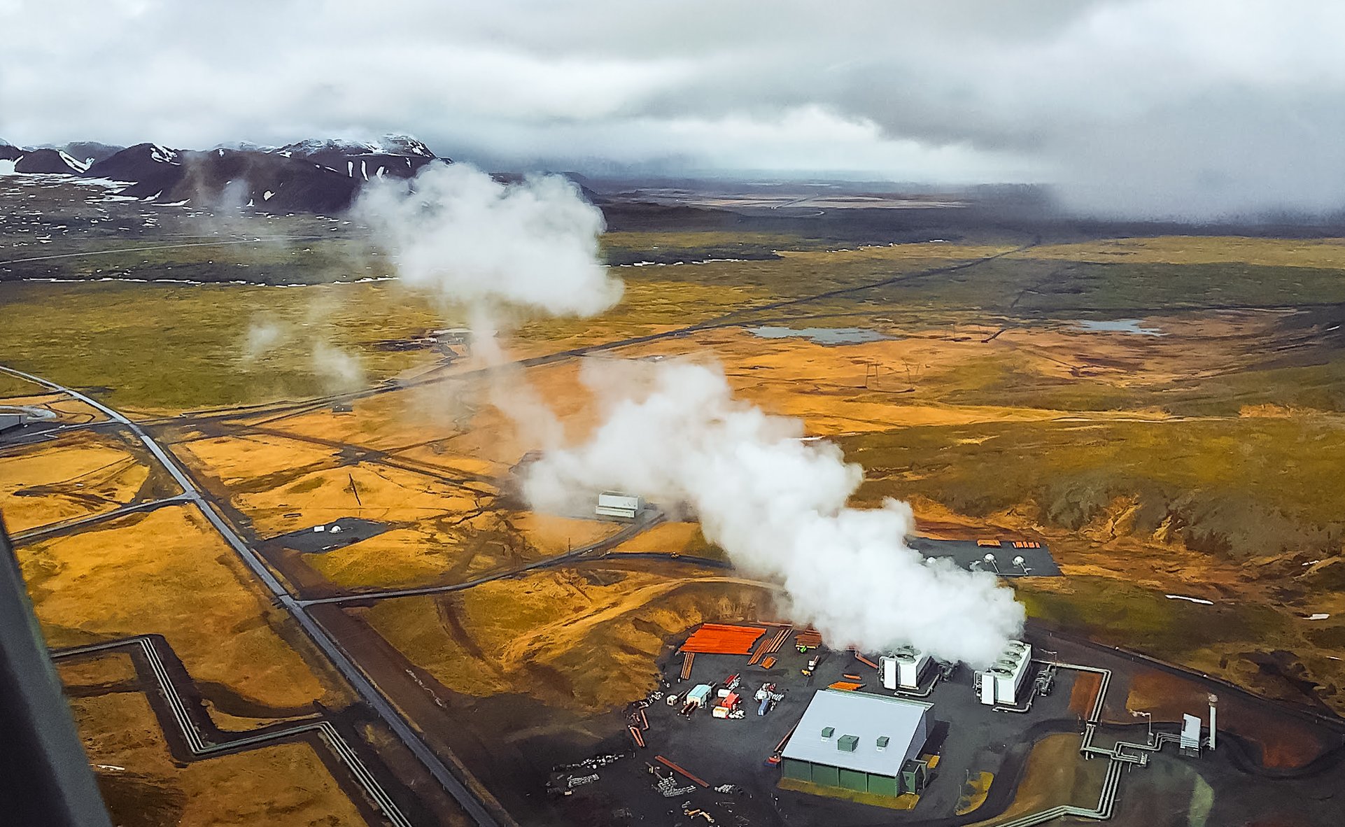 aerial view of Iceland power plant