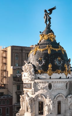 Angel on Metropolis building Madrid architecture