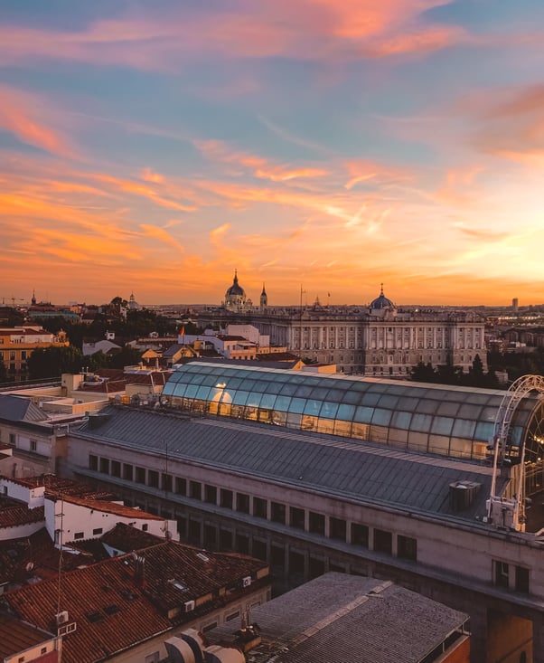 Sunset view Royal Palace Madrid