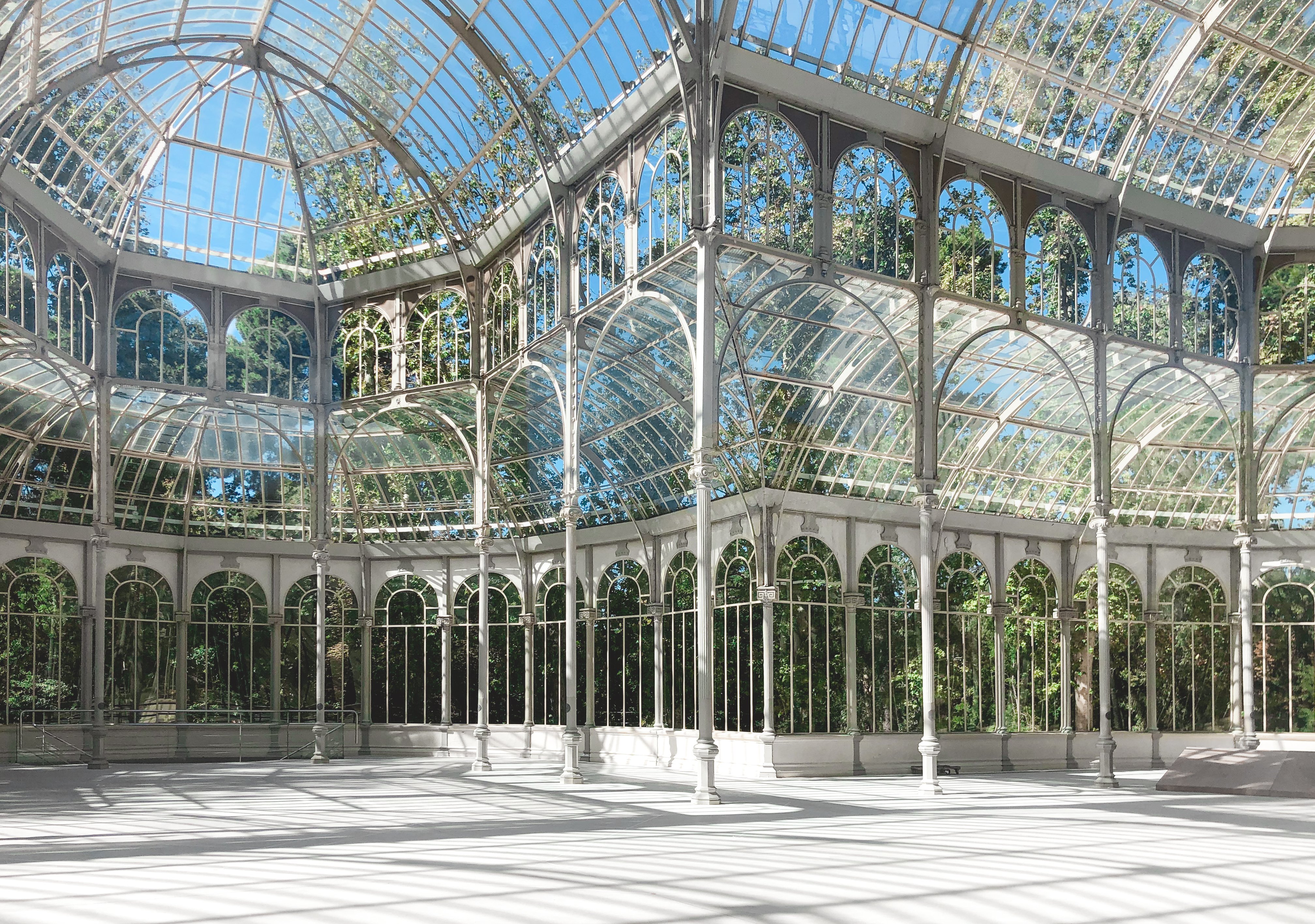 El Retiro Park Glass Palace interior Madrid