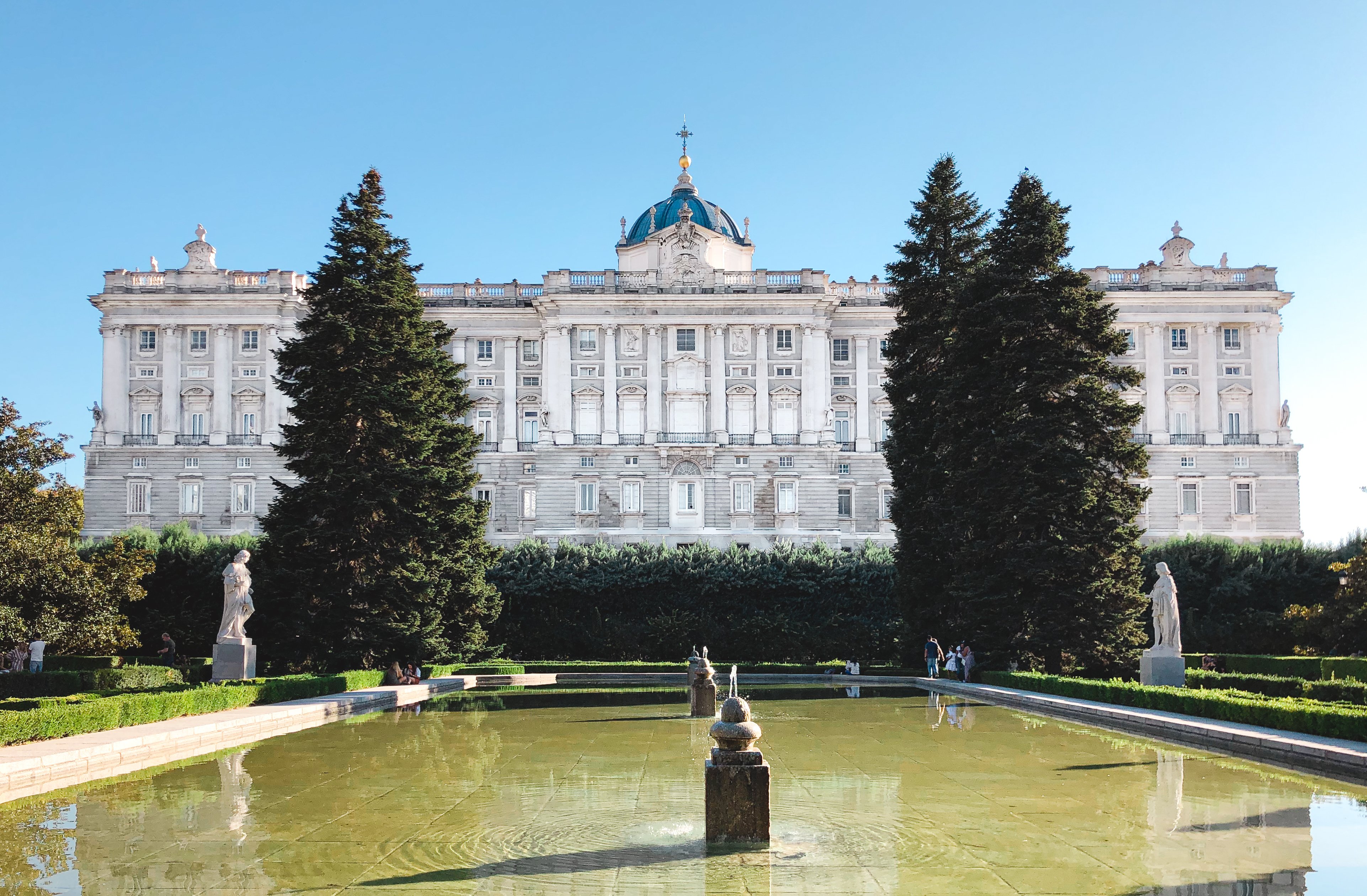 Royal Palace and gardens facade Madrid travel guide