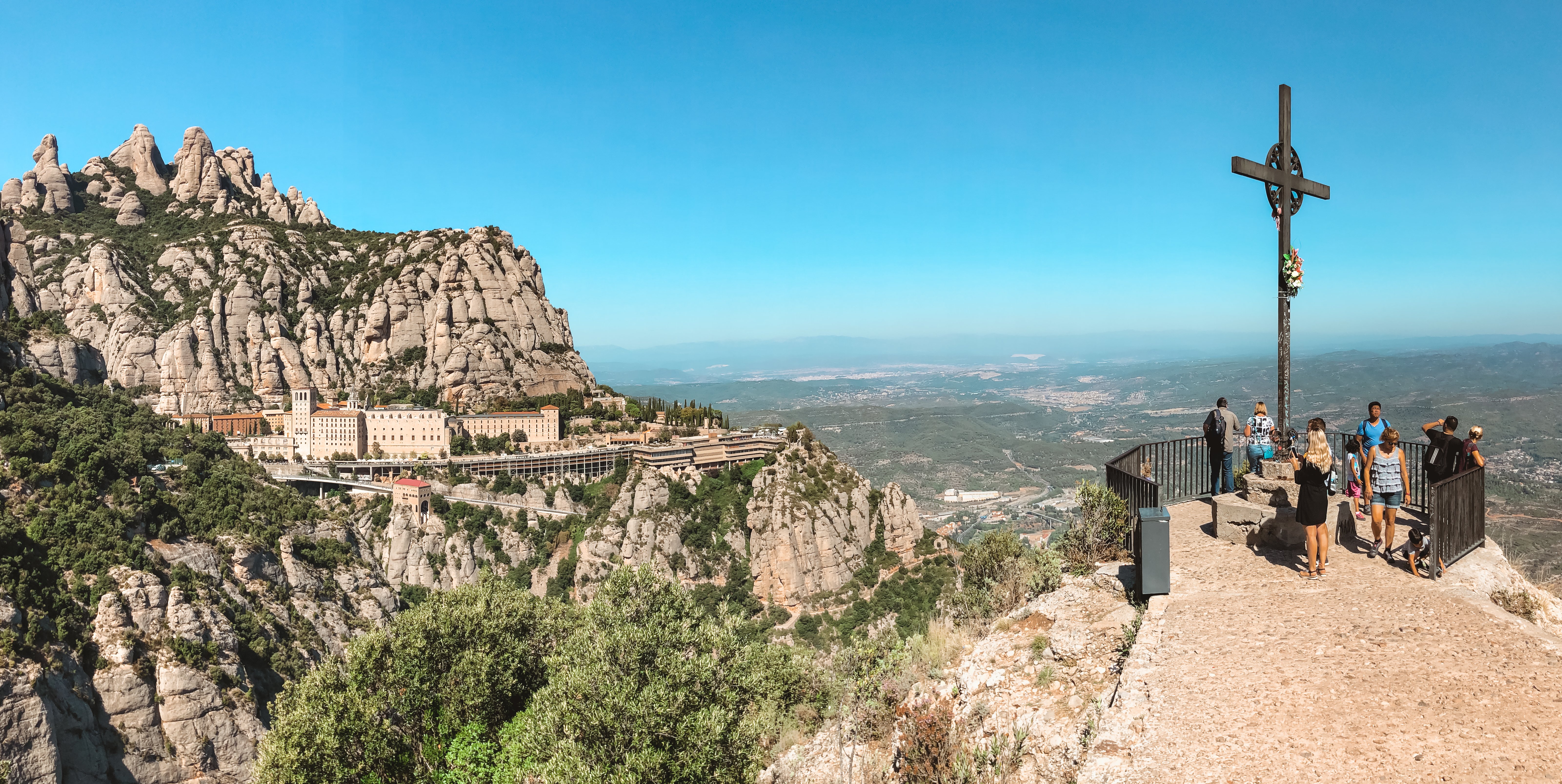 Montserrat and monastery view from St. Michael's cross