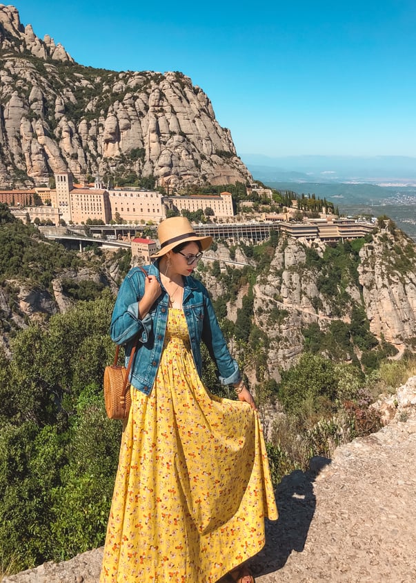 Muslim travel blogger hiking Montserrat