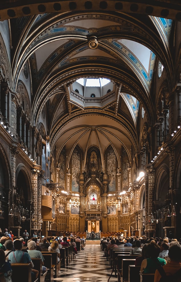 Interior of Montserrat monastery chapel architecture