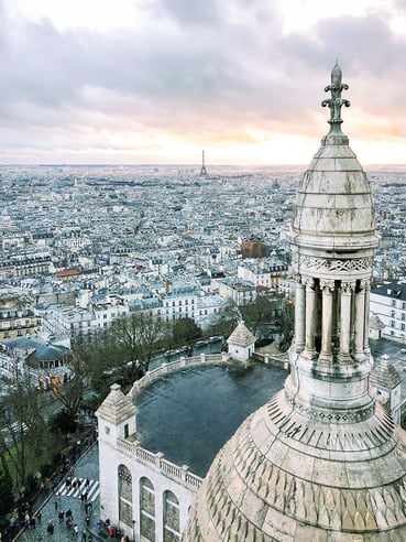 Parisian skyline from Sacré Coeur Basilica dome