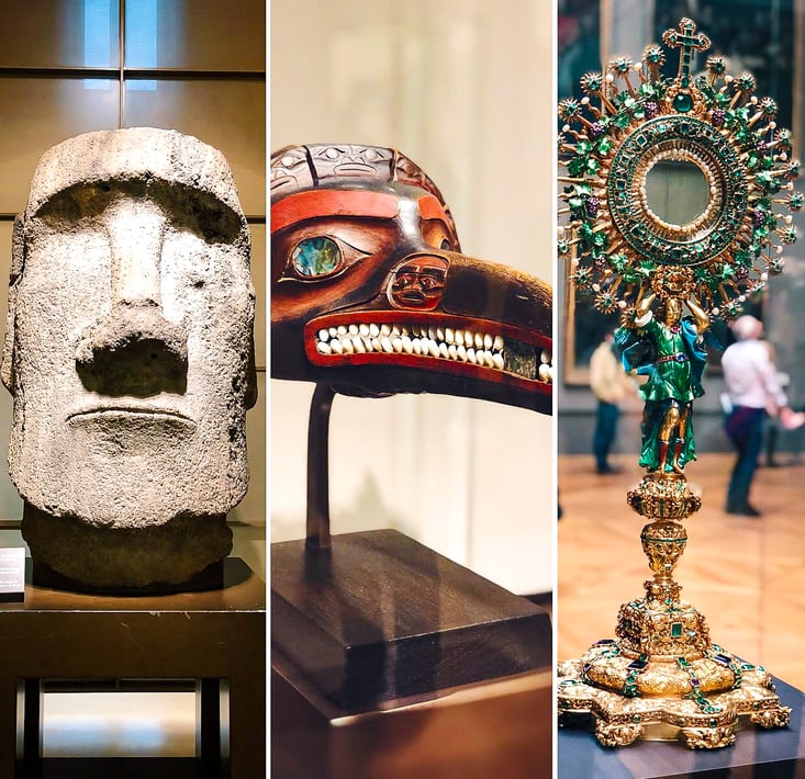 Exhibits inside Louvre Museum