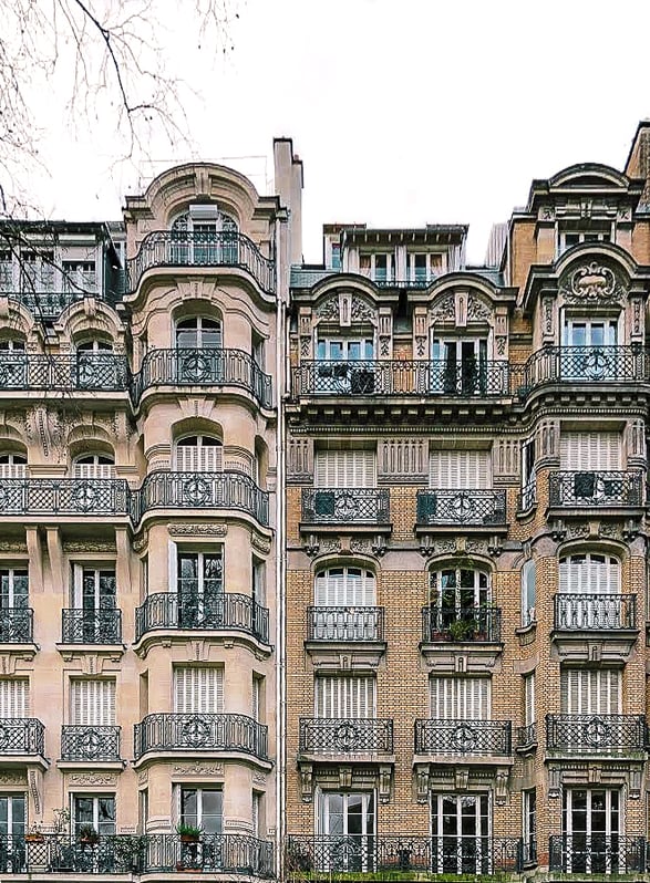 Architecture of balconies in Paris