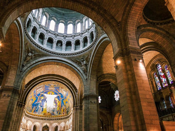 Brick arches inside Sacré Coeur Basilica