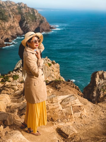Muslim blogger at Cabo da Roca Sintra