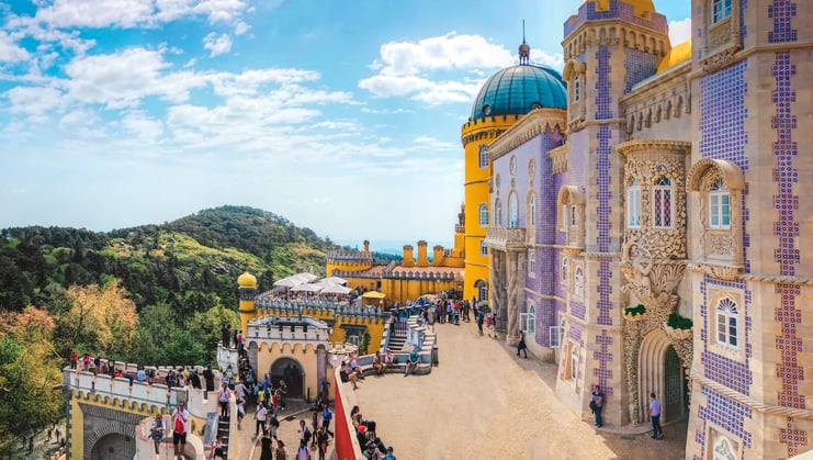 Pena Palace in Sintra on mountain