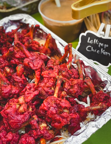 Lollipop chicken at Eid party buffet