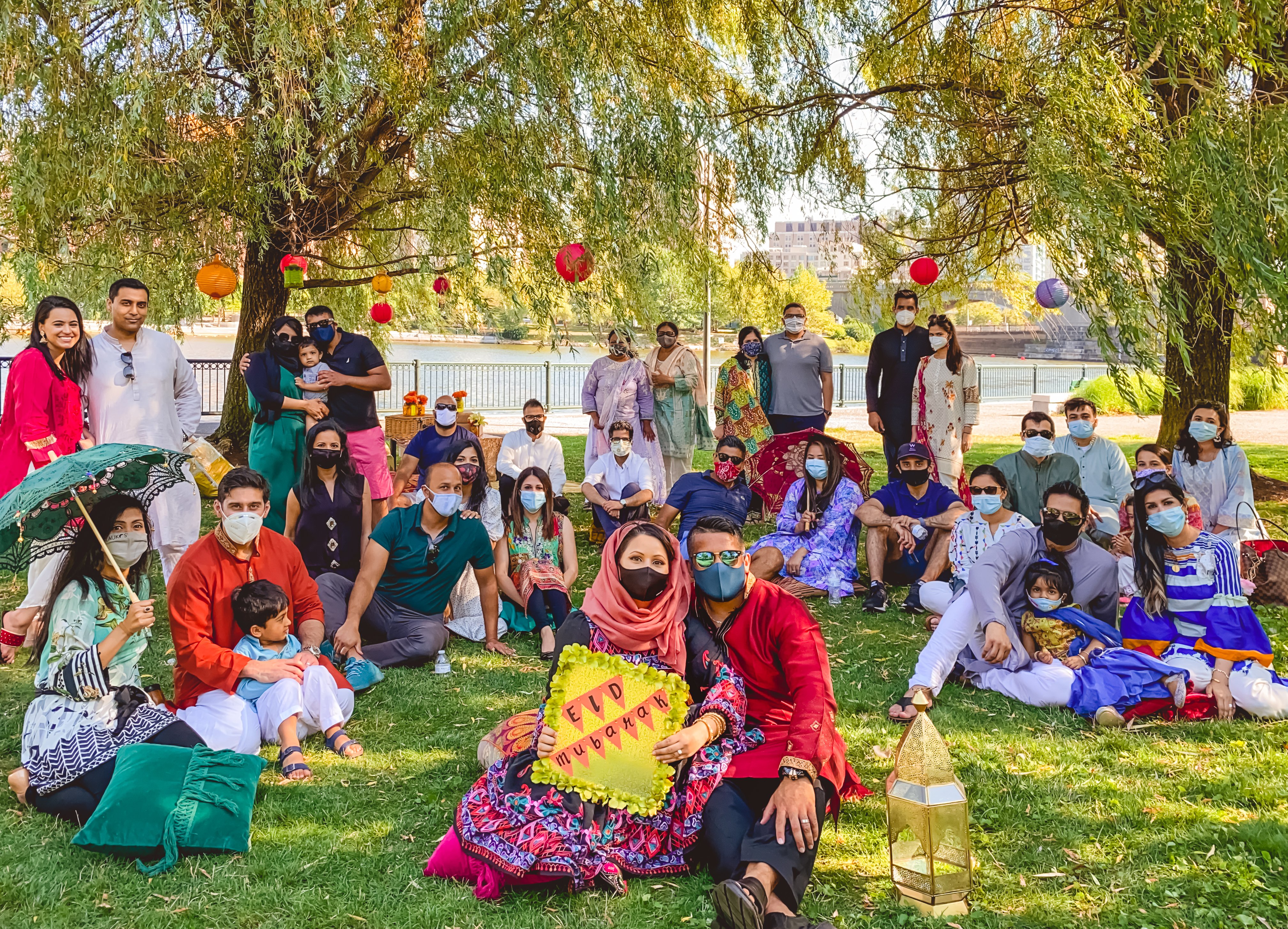 Friends celebrating Eid during covid